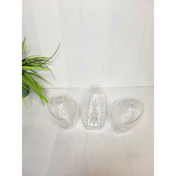 Vintage Princess House Highlights Crystal Spoon Holder, Crystal Knife Holder, - Picture 1 of 5